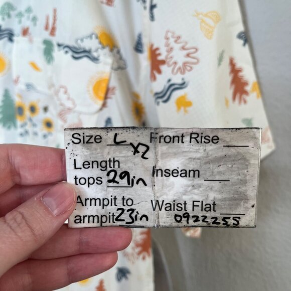 Marmot Muir Camp Novelty Short Sleeve Button Down Shirt L Cream multicolor - Picture 11 of 12